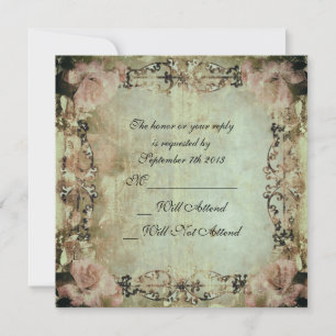 Elegant Rose Shabby Chic Floral R.S.V.P. Invitation