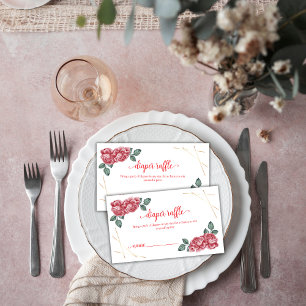 Elegant Rose Sweetheart Diaper Raffle Baby Shower Enclosure Card