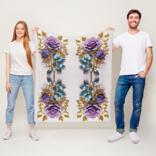 Elegant Rose Symbol Design Timeless Floral Art Fleece Blanket