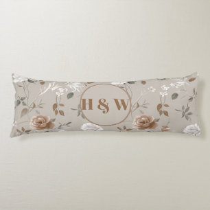 Elegant Rose & Vine Pattern Body Cushion