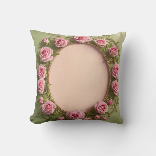 Elegant Rose Vine Pillow Designs (Front)