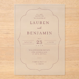 Elegant Rose Vintage Wedding Invitation