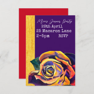 Elegant rose watercolor dinner party invitation