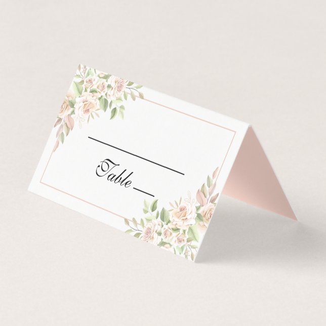 Elegant Rose  Watercolor Pink Floral Wedding  (Front)