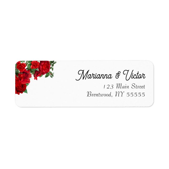 Elegant Rose Wedding Custom Return Address Labels (Front)