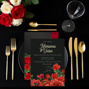 Elegant Rose Wedding Foil Invitation