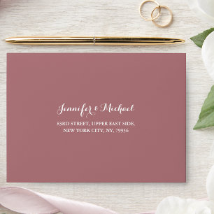 Elegant Rose Wedding Party RSVP Return Address 5x7 Envelope