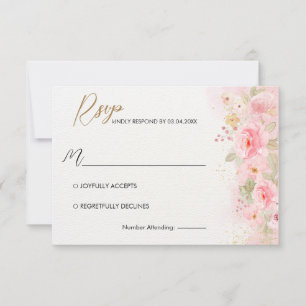 Elegant Rose wedding RSVP Card