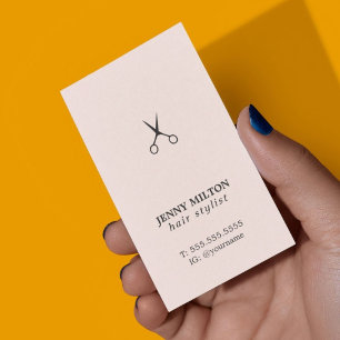 Elegant Rose White Black Scissors Hair Stylist Business Card