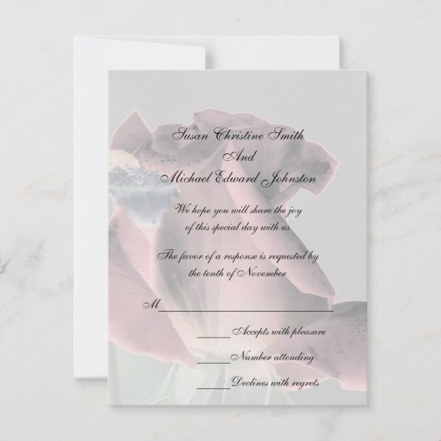 Elegant Rosebud Wedding RSVP Card (Front)