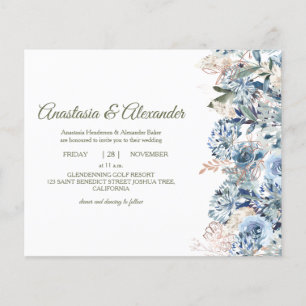 Elegant RoseBudget Invitation to wedding ceremony. Flyer