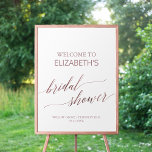 Elegant RoseGold Calligraphy Bridal Shower Welcome Poster<br><div class="desc">This elegant rose gold calligraphy bridal shower welcome poster is perfect for a simple wedding shower. The blush pink design features a minimalist sign decorated with romantic and whimsical faux rose gold foil typography. Customise the poster with the name of the bride-to-be, and the date and location of the shower....</div>