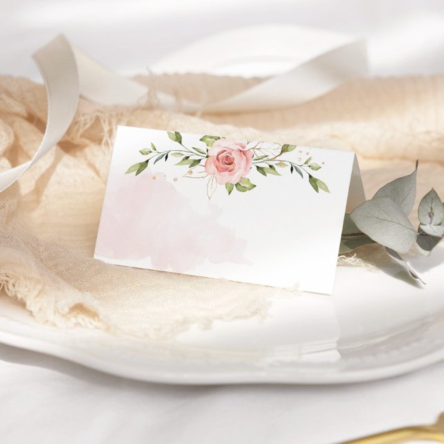 Elegant roses blush pink baby shower place card (Creator Uploaded)