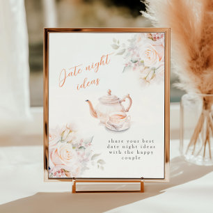 Elegant Roses Bridal Shower Date Night Ideas Poster
