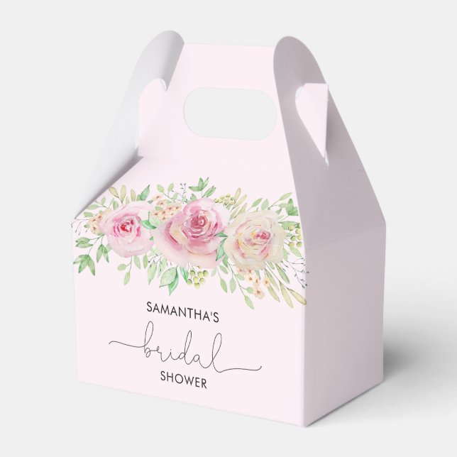 Elegant roses bridal shower favour box (Front Side)