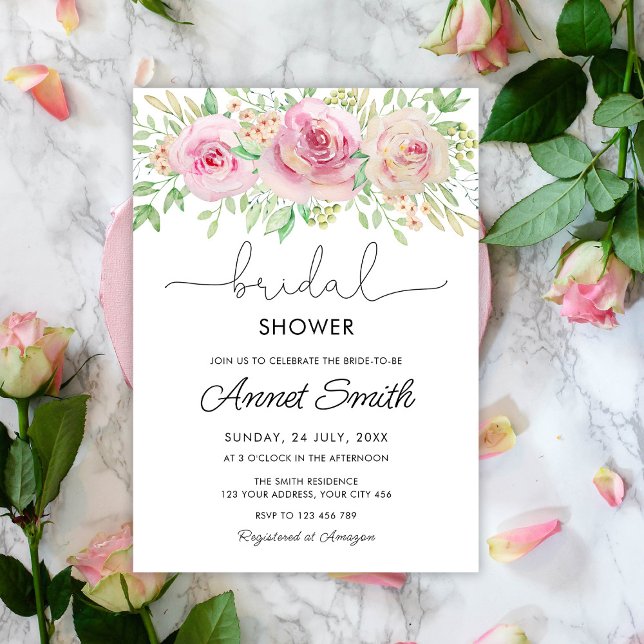 Elegant roses Bridal Shower Invitation (Creator Uploaded)