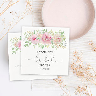 Elegant roses bridal shower napkin