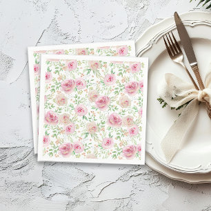 Elegant roses bridal shower napkin