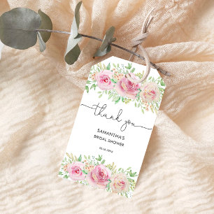Elegant Roses Bridal Shower Thank You Gift Tags