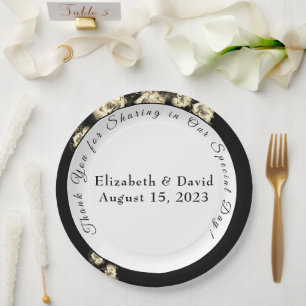 Elegant Roses Catholic Paper Plate