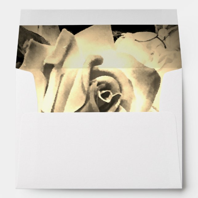Elegant Roses Catholic Wedding Invitation Envelope (Back (Bottom))