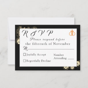 Elegant Roses Catholic Wedding Response Card