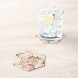Elegant Roses Floral Vintage Party Host Decor  Paper Coaster