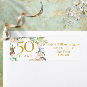 Elegant Roses Garland 50th Anniversary Address