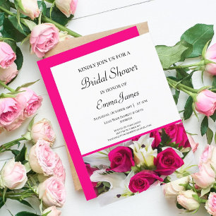Elegant  Roses & Lilies Bridal Shower Invitation