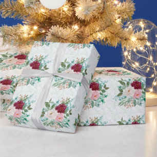 Elegant Roses & Mint Wrapping Paper