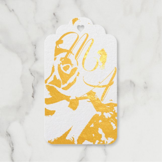 Elegant Roses Monogrammed Gift Tags (Front)
