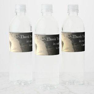 Elegant Roses Monogrammed Water Bottle Label