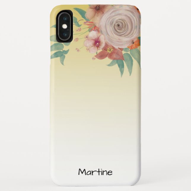 Elegant roses on yellow Case-Mate iPhone case (Back)
