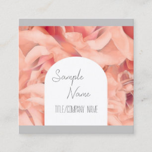 elegant roses pastel stylish custom pink and grey  square business card