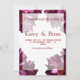 Elegant, Roses photo Wedding Invitation Card
