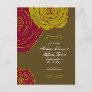 Elegant Roses Save the Date Announcement Postcard