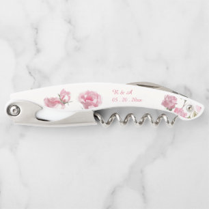 Elegant Roses Watercolor Floral Corkscrew
