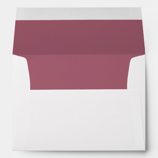 Elegant Rosewood Pink Lined Wedding Envelope (Back (Bottom))