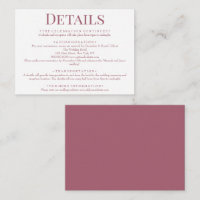 Elegant Rosewood Pink Wedding Details