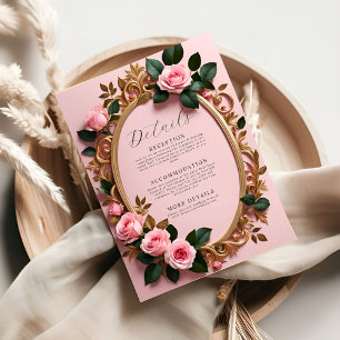 Elegant Rosy Floral Art Nouveau Enclosure Card