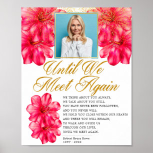 Elegant Rosy Floral Funeral Memorial Poem Sign