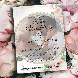Elegant Rosy Vellum Overlay Wedding Invitation