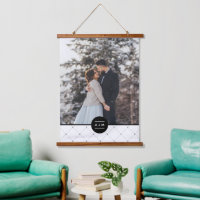 Elegant Round Frame Monogram Photo