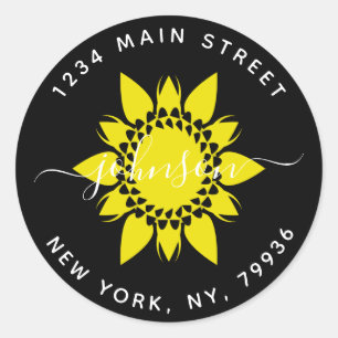 Elegant Round Return Address,Create Your Own Classic Round Sticker