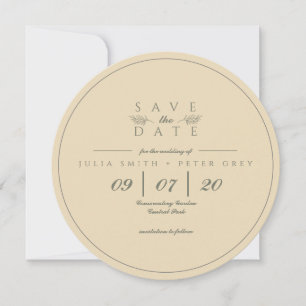 Elegant round save the date invitation