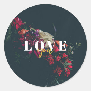 Elegant Round Sticker - Romantic Floral
