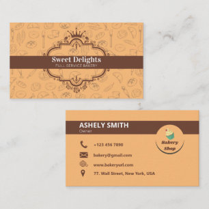 Elegant ROYAL Bakery Pastry Chef Business Card