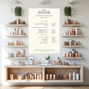 Elegant, royal, beige price list poster