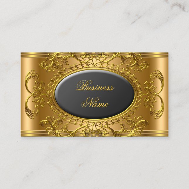 Elegant Royal Black Gold Professional Business Card (Front)