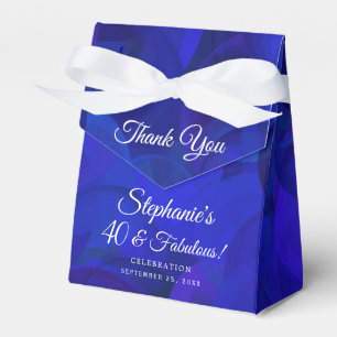 Elegant Royal Blue 40 and Fabulous Birthday Party Favour Box